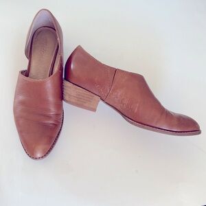 Madewell Brady Lowcut Bootie Block Heel Women’s Brown Leather Upper Shoes Size 7